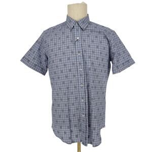 Robert Graham Button Front Short Sleeve Shirt ANGEL FISH Blue White  M